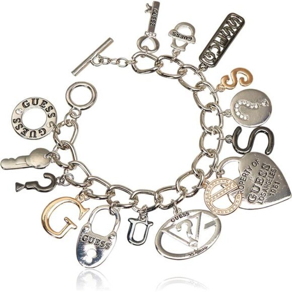 Basic Mixed Metal Logo Charm Toggle Charm Bracelet - image 2